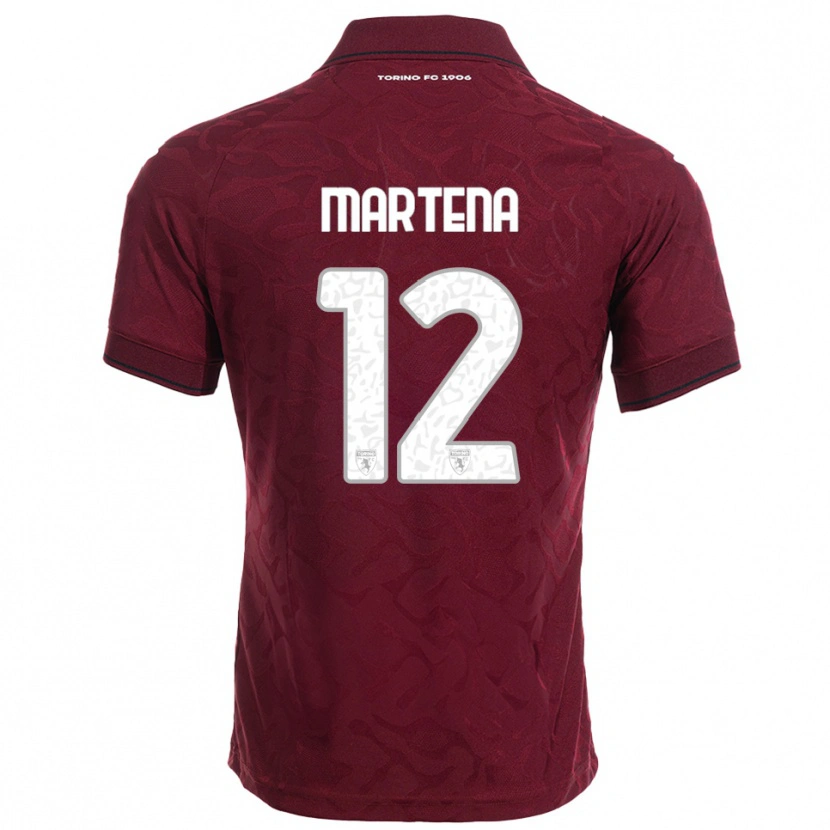 Danxen Enfant Maillot Gabriele Martena #12 Bourgogne Blanc Tenues Domicile 2025/26 T-Shirt