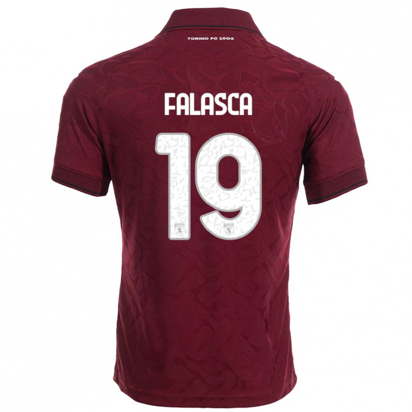 Danxen Enfant Maillot Gabriele Falasca #19 Bourgogne Blanc Tenues Domicile 2025/26 T-Shirt