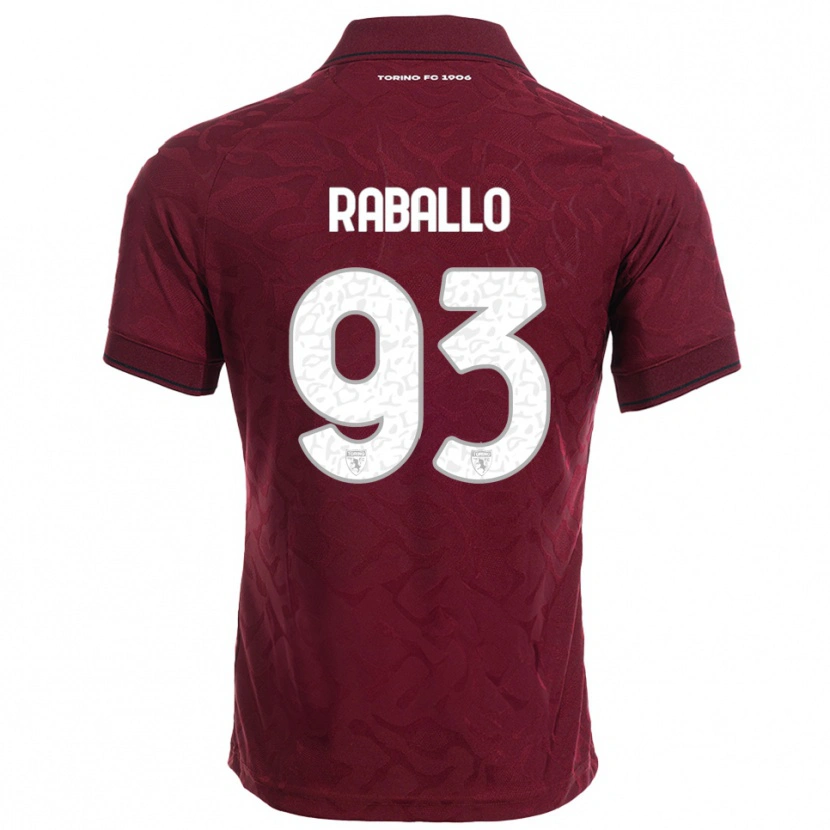 Danxen Enfant Maillot Alessio Raballo #93 Bourgogne Blanc Tenues Domicile 2025/26 T-Shirt