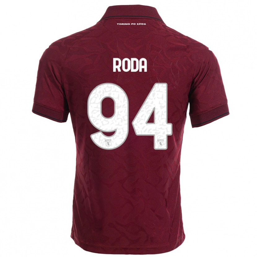 Danxen Enfant Maillot Alex Roda #94 Bourgogne Blanc Tenues Domicile 2025/26 T-Shirt