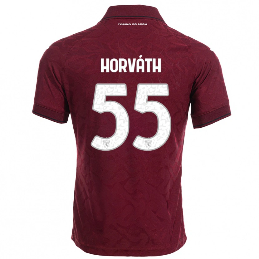 Danxen Enfant Maillot Krisztofer Horváth #55 Bourgogne Blanc Tenues Domicile 2025/26 T-Shirt