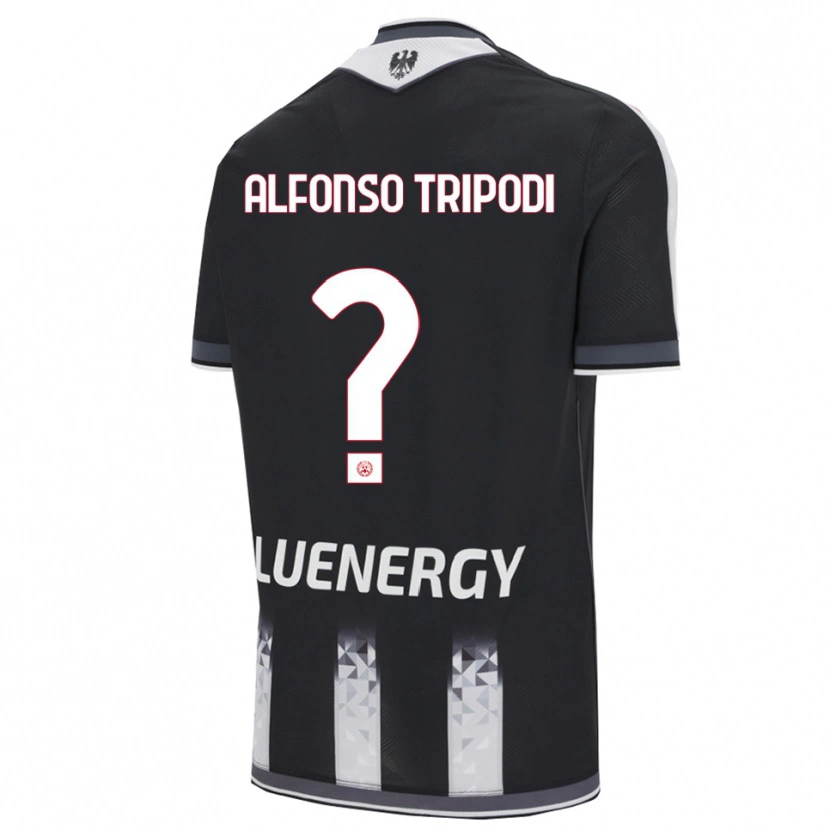 Danxen Enfant Maillot Leonardo Alfonso Tripodi #0 Noir Blanc Tenues Domicile 2025/26 T-Shirt