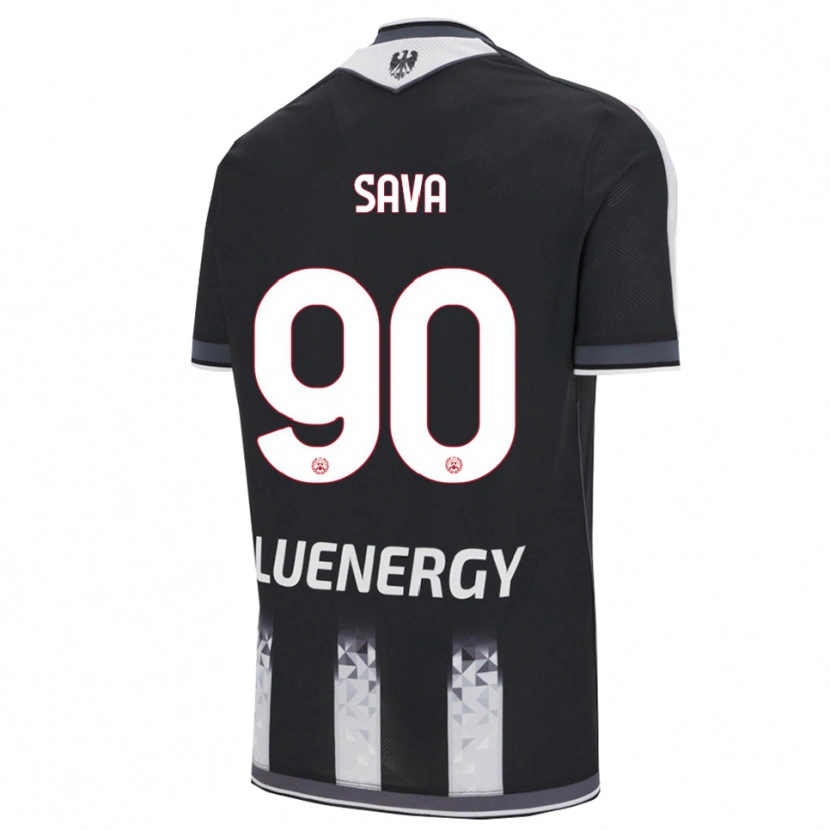 Danxen Enfant Maillot Răzvan Sava #90 Noir Blanc Tenues Domicile 2025/26 T-Shirt