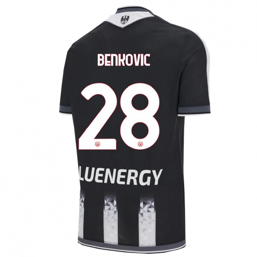 Danxen Enfant Maillot Filip Benkovic #28 Noir Blanc Tenues Domicile 2025/26 T-Shirt