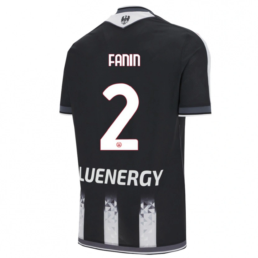 Danxen Enfant Maillot Alessandro Fanin #2 Noir Blanc Tenues Domicile 2025/26 T-Shirt