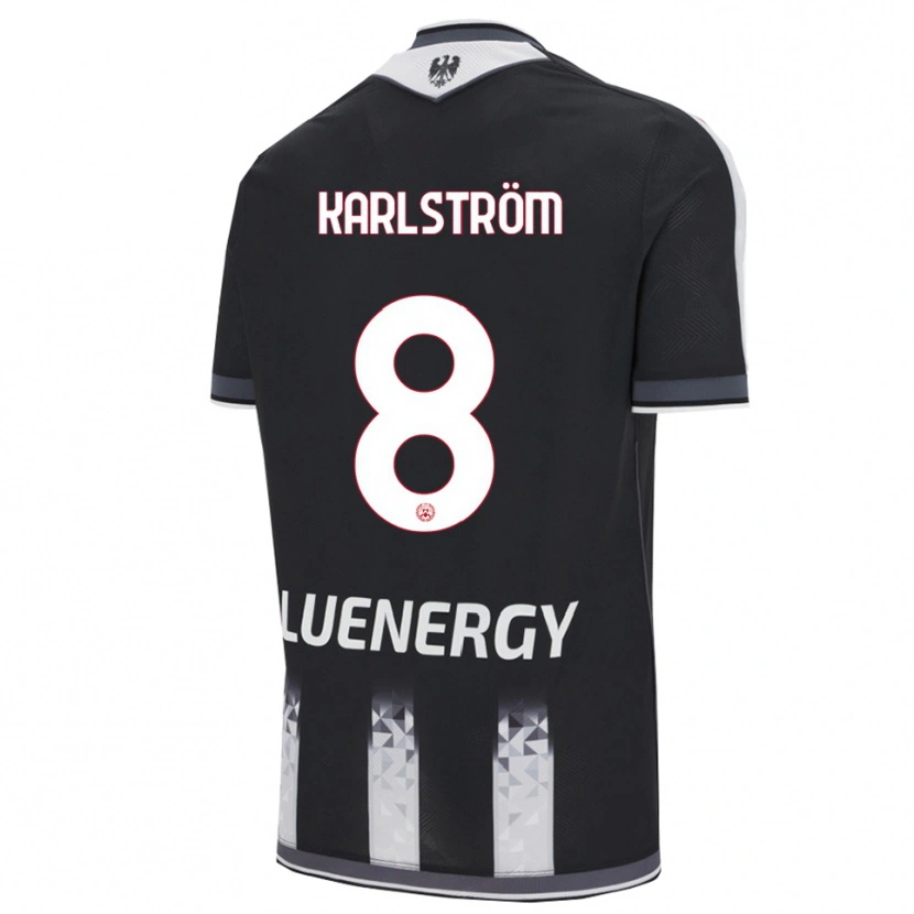 Danxen Enfant Maillot Jesper Karlström #8 Noir Blanc Tenues Domicile 2025/26 T-Shirt