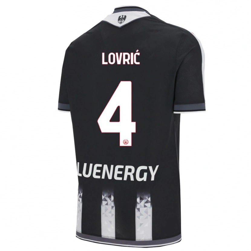 Danxen Enfant Maillot Sandi Lovrić #4 Noir Blanc Tenues Domicile 2025/26 T-Shirt