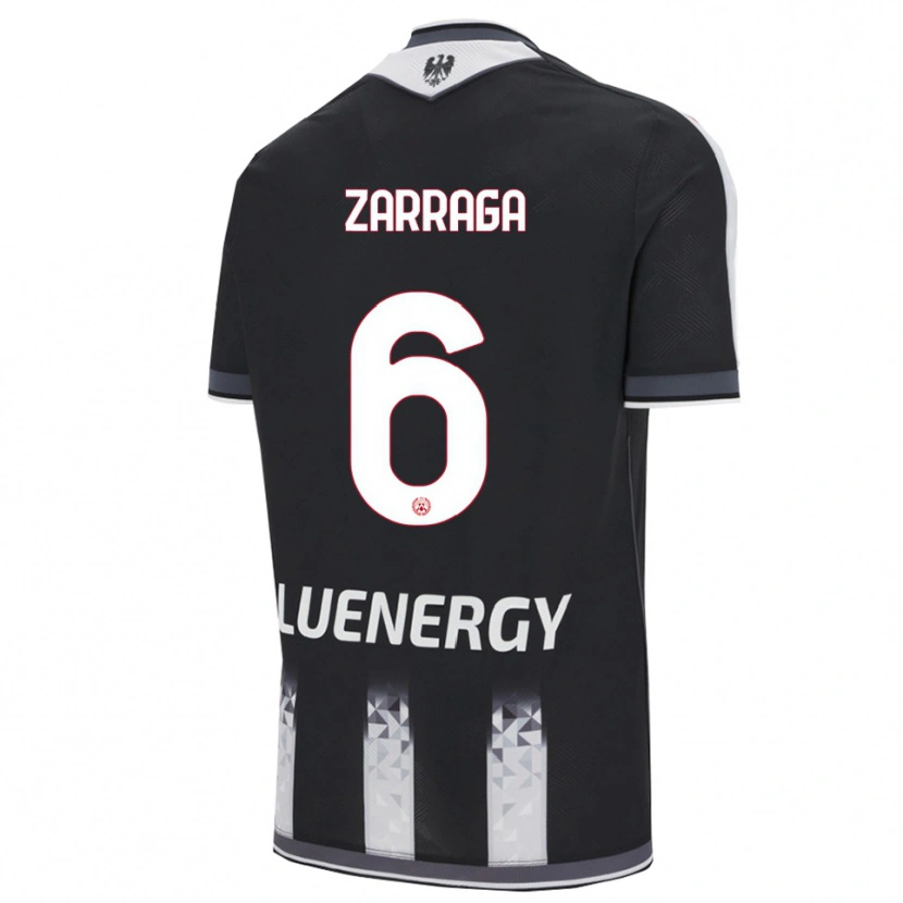 Danxen Enfant Maillot Oier Zarraga #6 Noir Blanc Tenues Domicile 2025/26 T-Shirt