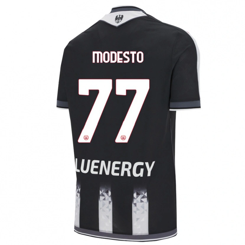 Danxen Enfant Maillot Rui Modesto #77 Noir Blanc Tenues Domicile 2025/26 T-Shirt