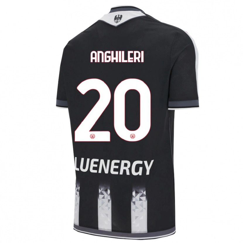 Danxen Enfant Maillot Giulio Anghileri #20 Noir Blanc Tenues Domicile 2025/26 T-Shirt