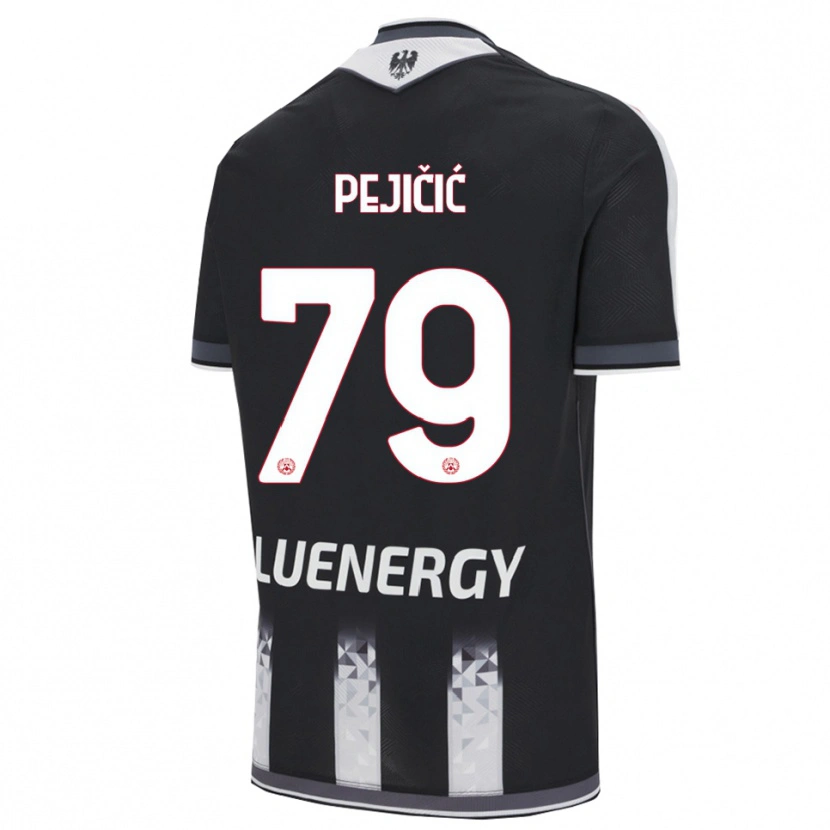 Danxen Enfant Maillot David Pejičić #79 Noir Blanc Tenues Domicile 2025/26 T-Shirt