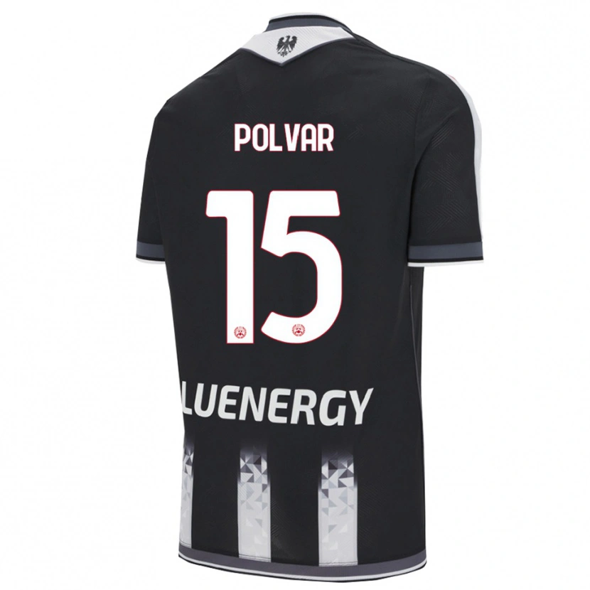 Danxen Enfant Maillot Francesco Polvar #15 Noir Blanc Tenues Domicile 2025/26 T-Shirt