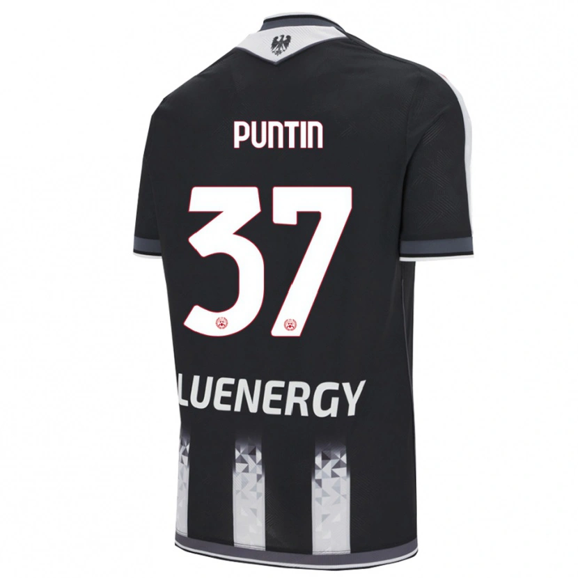 Danxen Enfant Maillot Eric Puntin #37 Noir Blanc Tenues Domicile 2025/26 T-Shirt