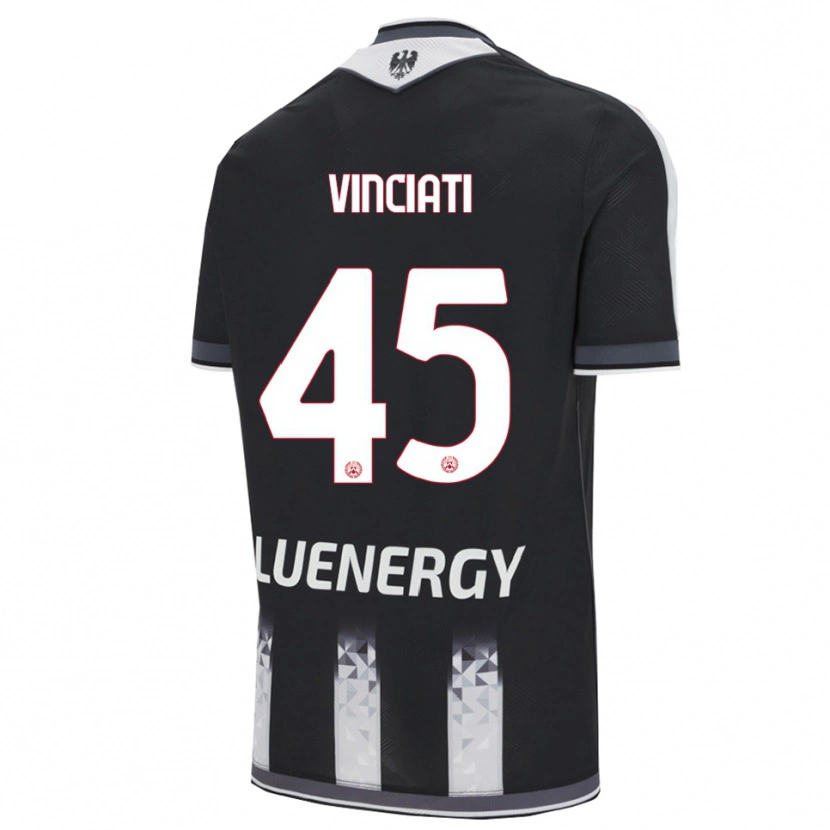 Danxen Enfant Maillot Giulio Vinciati #45 Noir Blanc Tenues Domicile 2025/26 T-Shirt
