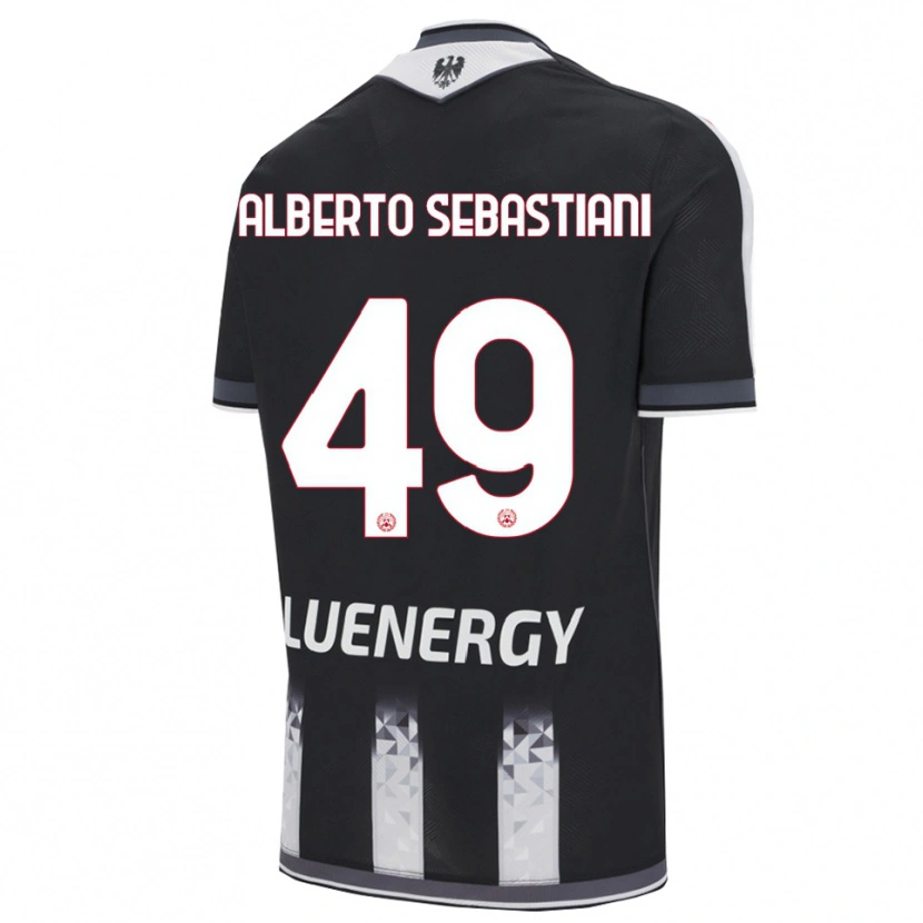 Danxen Enfant Maillot José Alberto Sebastiani #49 Noir Blanc Tenues Domicile 2025/26 T-Shirt