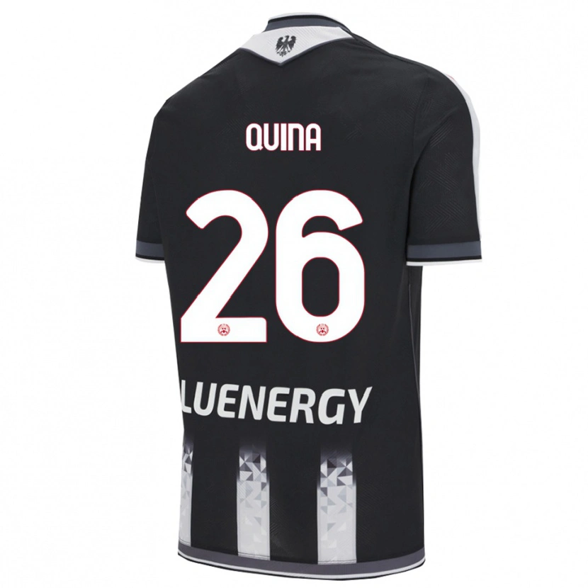 Danxen Enfant Maillot Domingos Quina #26 Noir Blanc Tenues Domicile 2025/26 T-Shirt