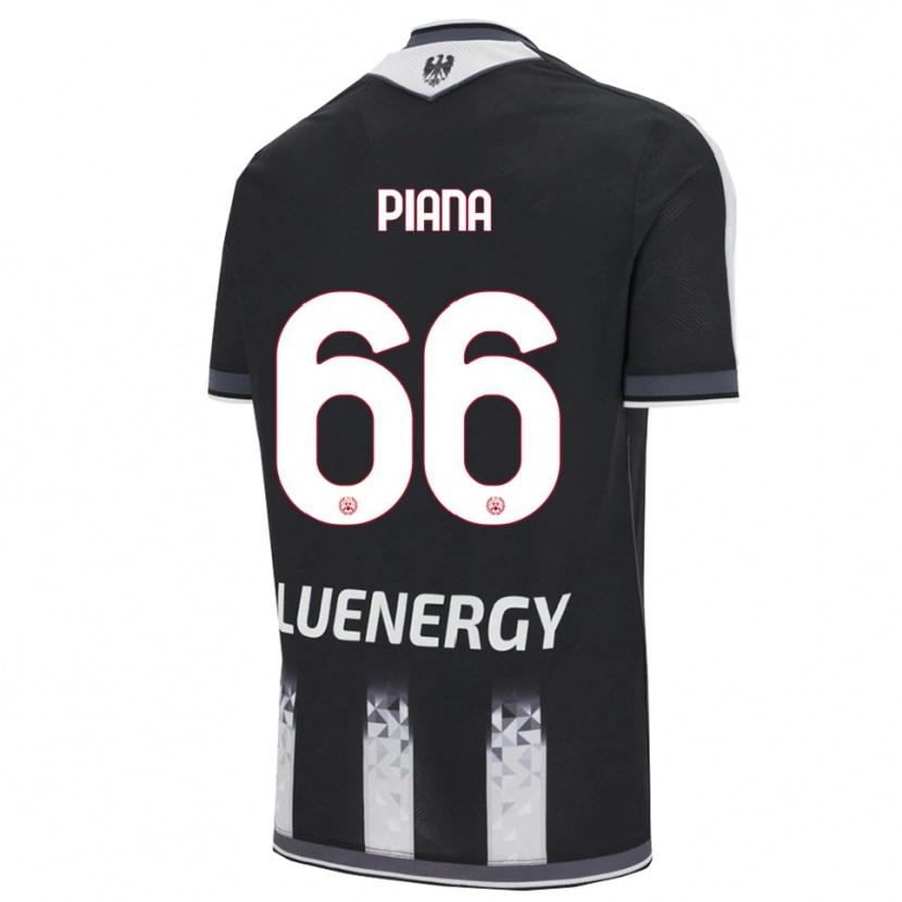 Danxen Enfant Maillot Edoardo Piana #66 Noir Blanc Tenues Domicile 2025/26 T-Shirt