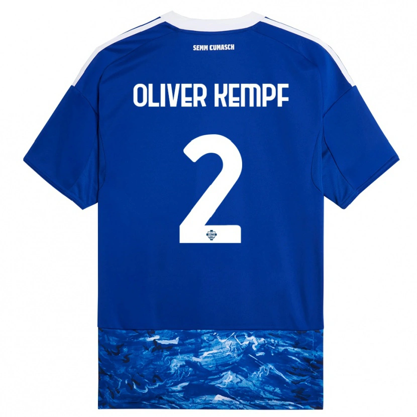 Danxen Enfant Maillot Marc Oliver Kempf #2 Bleu Blanc Tenues Domicile 2025/26 T-Shirt