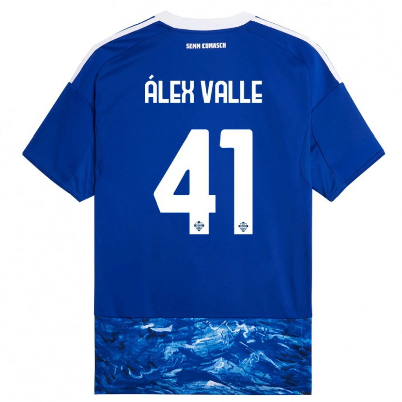 Danxen Enfant Maillot Álex Valle #41 Bleu Blanc Tenues Domicile 2025/26 T-Shirt