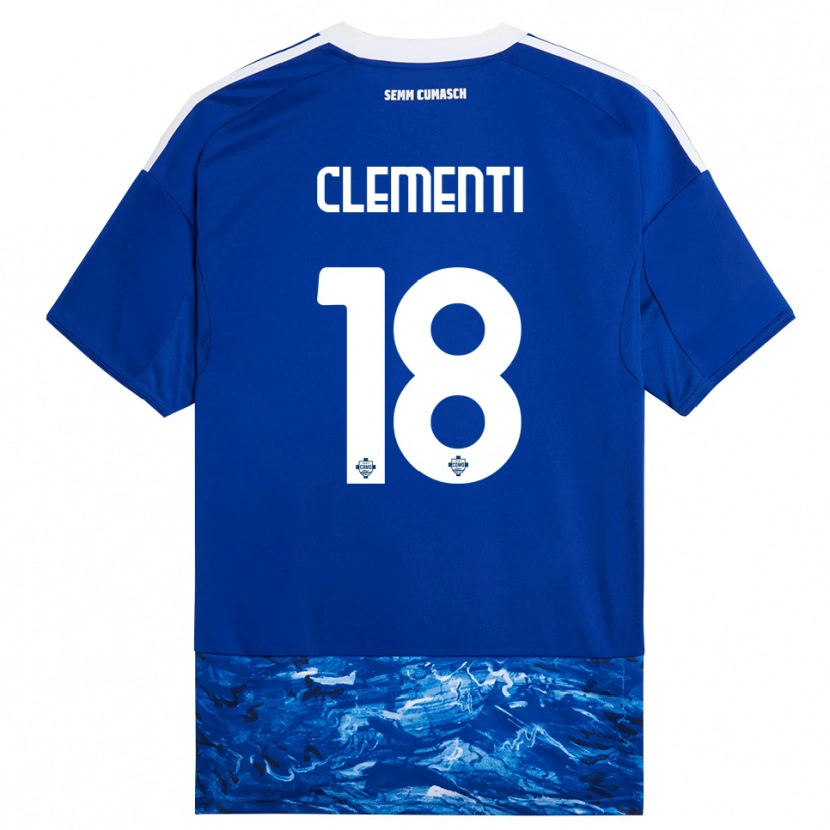 Danxen Enfant Maillot Thomas Clementi #18 Bleu Blanc Tenues Domicile 2025/26 T-Shirt