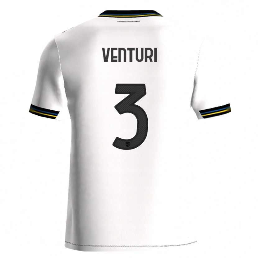 Danxen Enfant Maillot Edoardo Venturi #3 Blanc Noir Tenues Domicile 2025/26 T-Shirt
