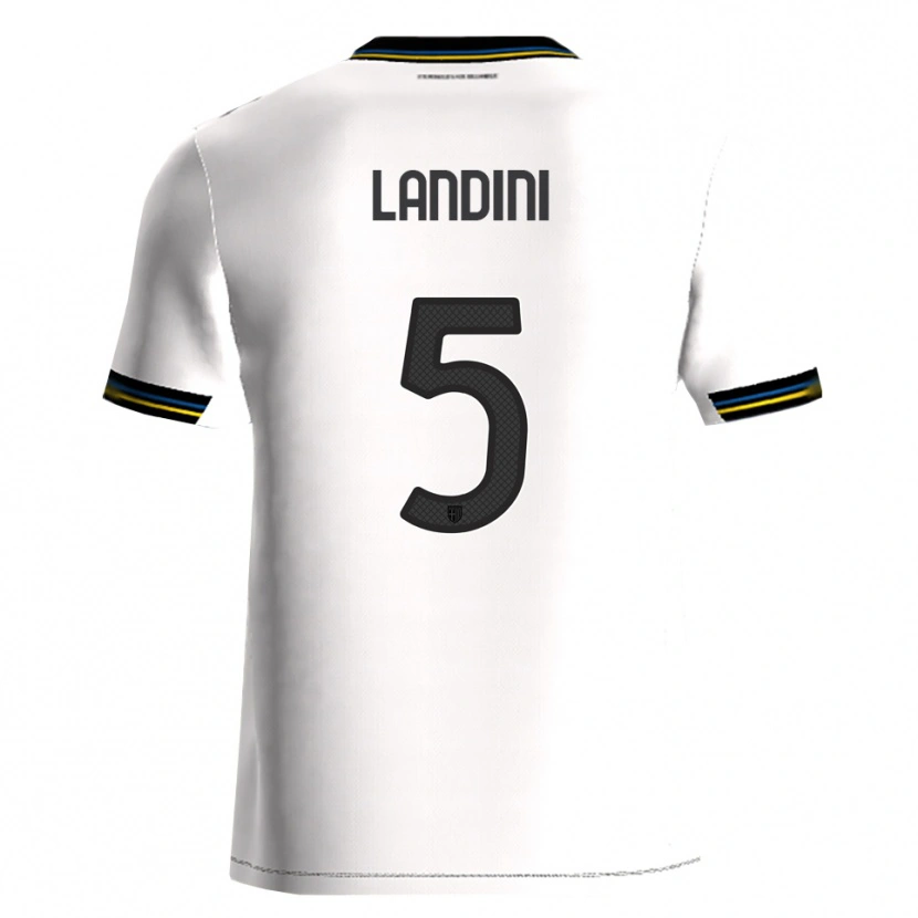 Danxen Enfant Maillot Simone Landini #5 Blanc Noir Tenues Domicile 2025/26 T-Shirt