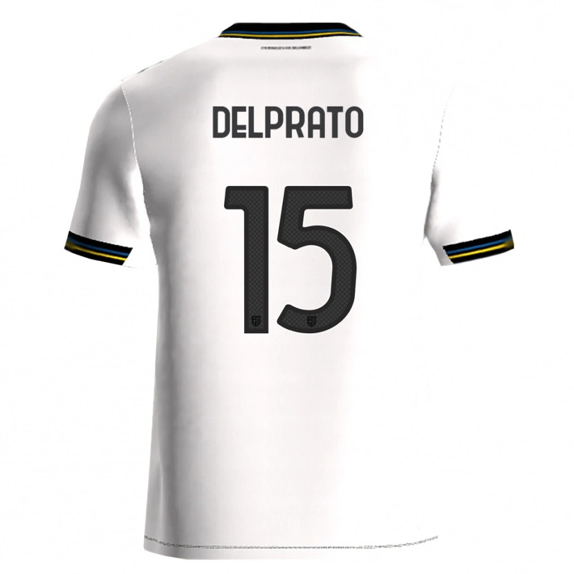 Danxen Enfant Maillot Enrico Delprato #15 Blanc Noir Tenues Domicile 2025/26 T-Shirt