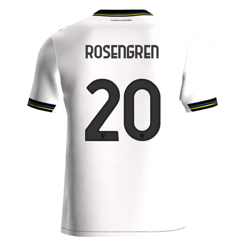 Danxen Enfant Maillot Lukas Rosengren #20 Blanc Noir Tenues Domicile 2025/26 T-Shirt