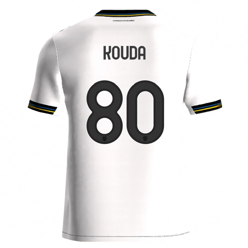 Danxen Enfant Maillot Rachid Kouda #80 Blanc Noir Tenues Domicile 2025/26 T-Shirt
