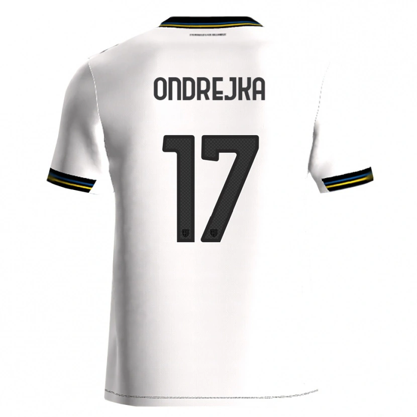 Danxen Enfant Maillot Jacob Ondrejka #17 Blanc Noir Tenues Domicile 2025/26 T-Shirt