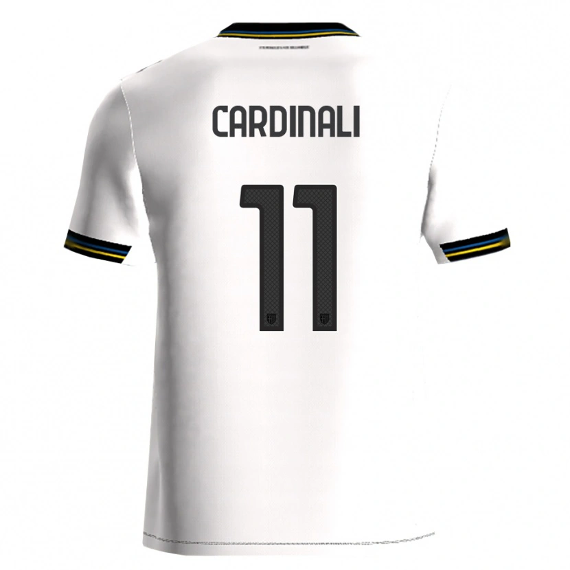 Danxen Enfant Maillot Alessandro Cardinali #11 Blanc Noir Tenues Domicile 2025/26 T-Shirt