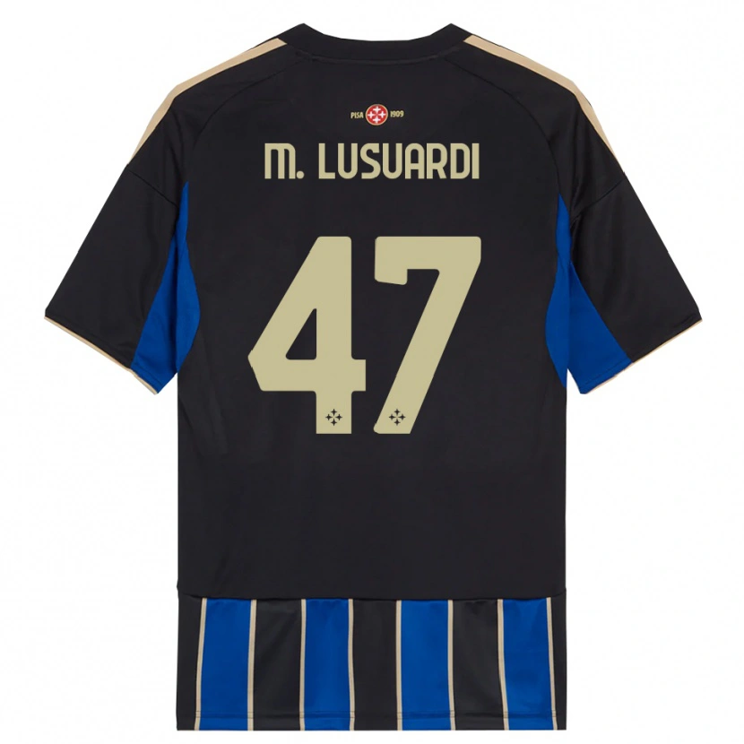 Danxen Enfant Maillot Mateus Lusuardi #47 Noir Bleu Tenues Domicile 2025/26 T-Shirt