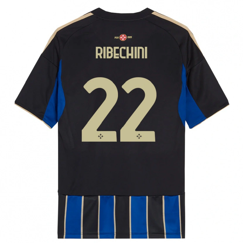 Danxen Enfant Maillot Michele Ribechini #22 Noir Bleu Tenues Domicile 2025/26 T-Shirt