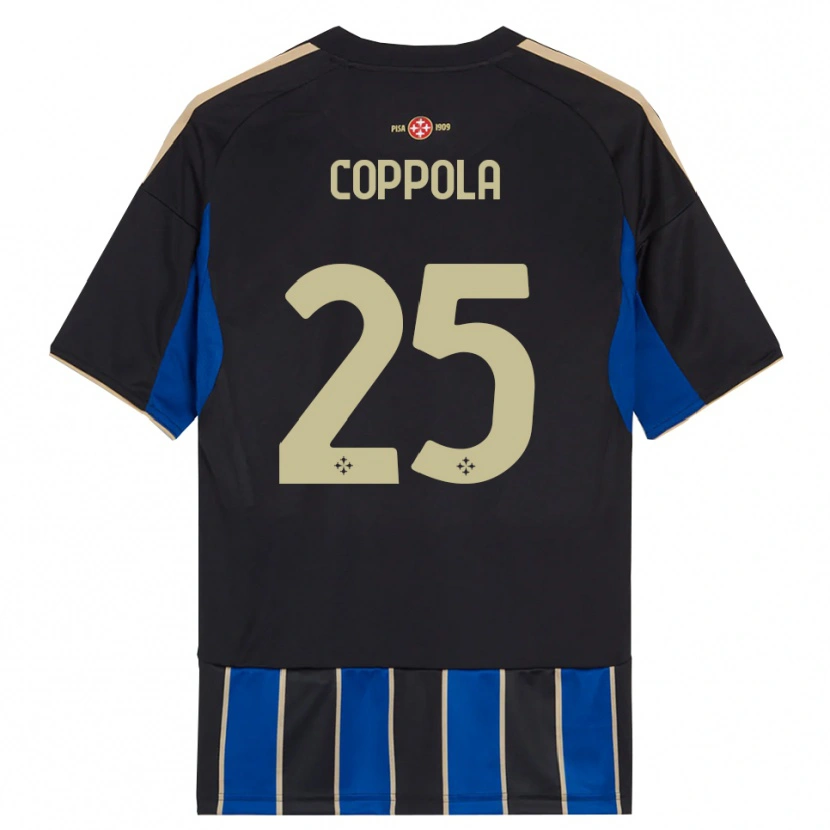 Danxen Enfant Maillot Francesco Coppola #25 Noir Bleu Tenues Domicile 2025/26 T-Shirt