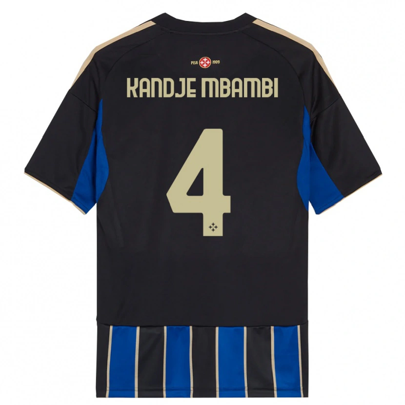 Danxen Enfant Maillot Jeremy Kandje Mbambi #4 Noir Bleu Tenues Domicile 2025/26 T-Shirt