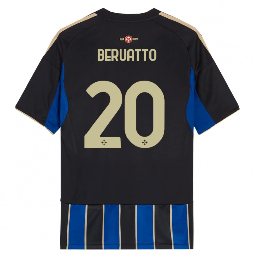 Danxen Enfant Maillot Pietro Beruatto #20 Noir Bleu Tenues Domicile 2025/26 T-Shirt