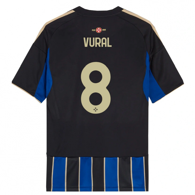 Danxen Enfant Maillot İsak Vural #8 Noir Bleu Tenues Domicile 2025/26 T-Shirt