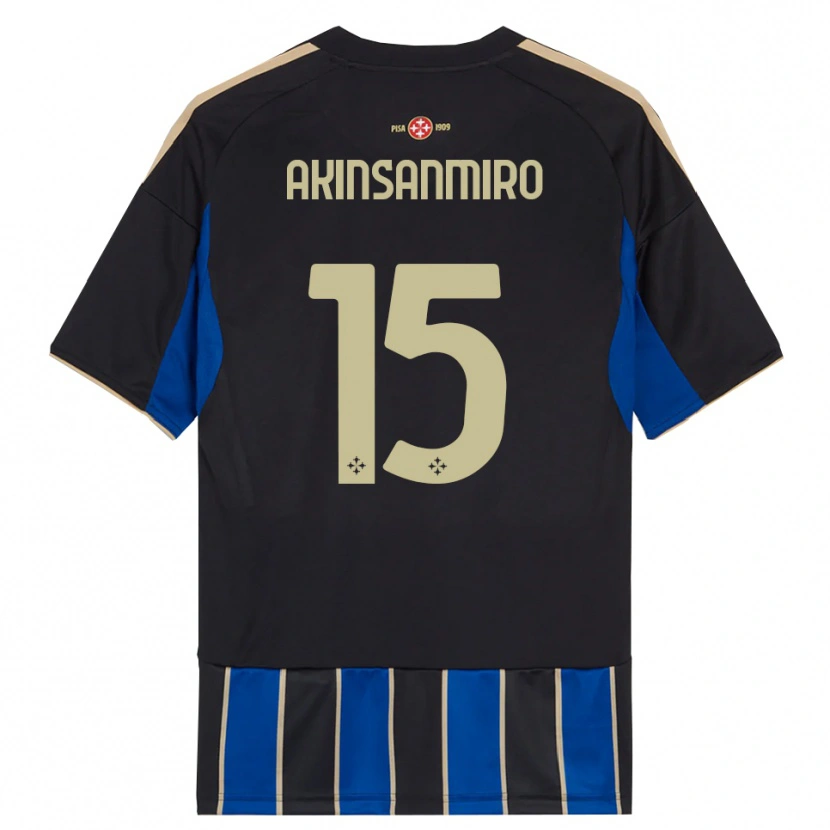 Danxen Enfant Maillot Ebenezer Akinsanmiro #15 Noir Bleu Tenues Domicile 2025/26 T-Shirt