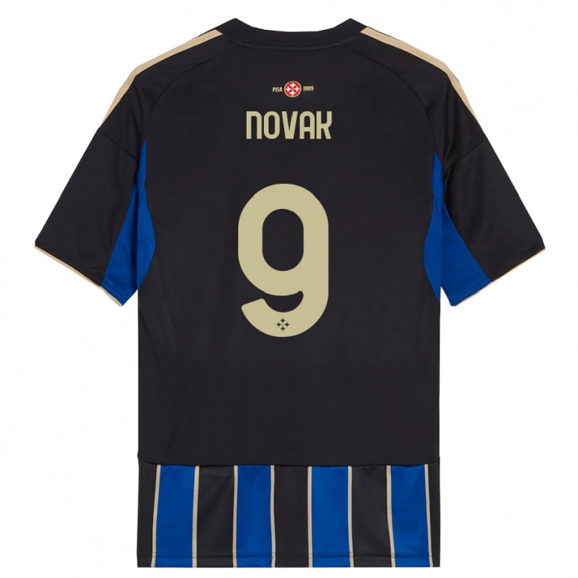 Danxen Enfant Maillot Maros Novak #9 Noir Bleu Tenues Domicile 2025/26 T-Shirt