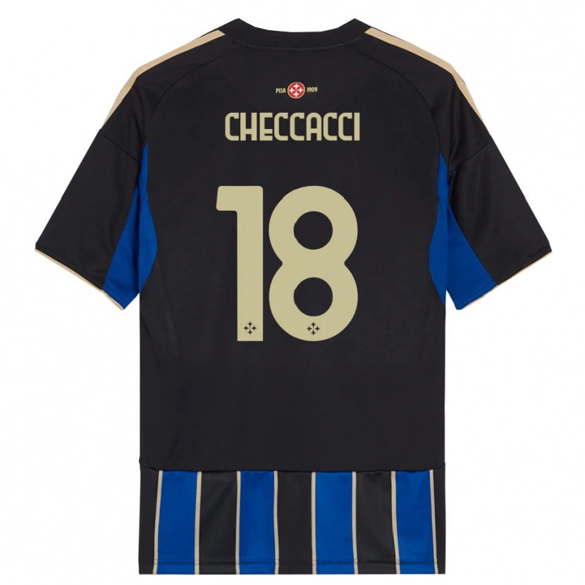 Danxen Enfant Maillot Filippo Checcacci #18 Noir Bleu Tenues Domicile 2025/26 T-Shirt