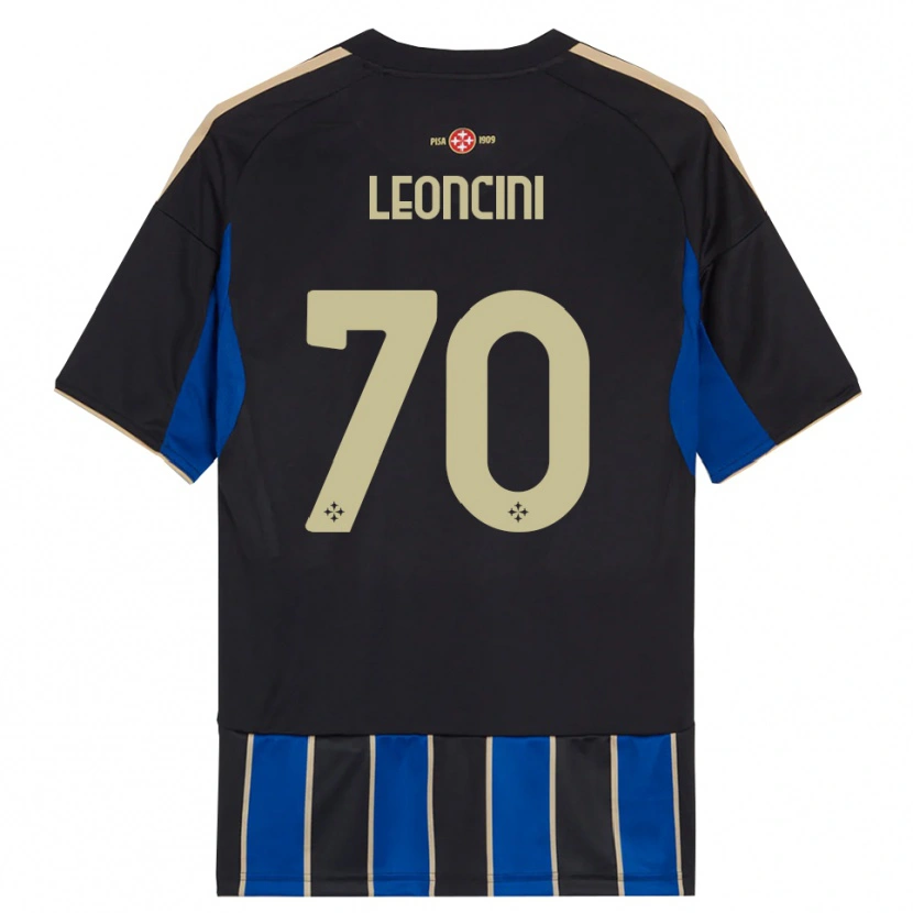 Danxen Enfant Maillot Mattia Leoncini #70 Noir Bleu Tenues Domicile 2025/26 T-Shirt