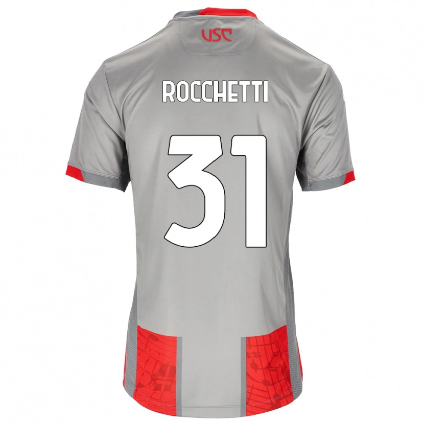 Danxen Enfant Maillot Yuri Rocchetti #31 Rouge Gris Tenues Domicile 2025/26 T-Shirt