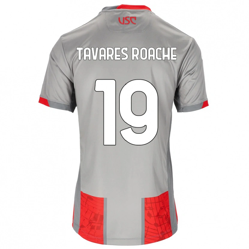 Danxen Enfant Maillot Carter Tavares Roache #19 Rouge Gris Tenues Domicile 2025/26 T-Shirt