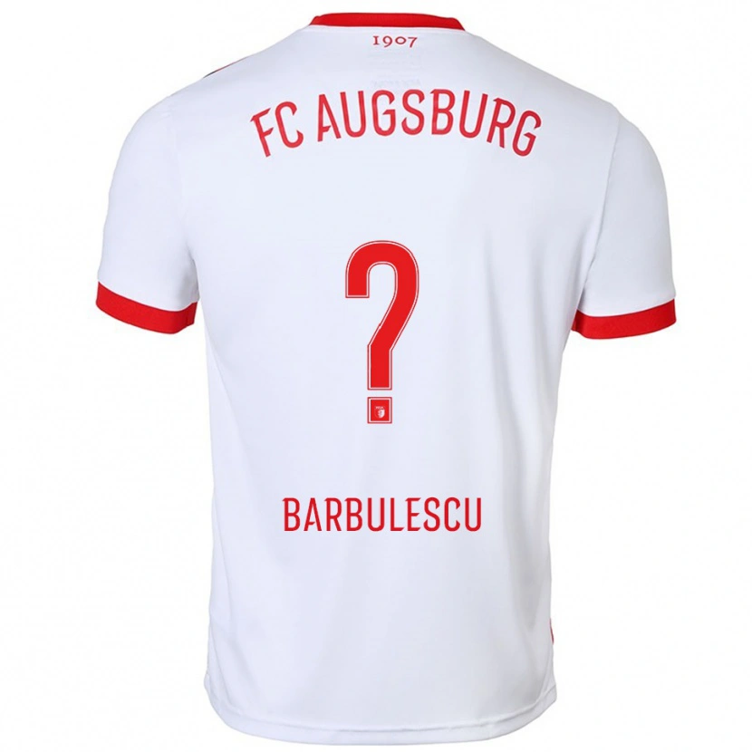 Danxen Enfant Maillot Luca Bărbulescu #0 Blanc Rouge Tenues Domicile 2025/26 T-Shirt