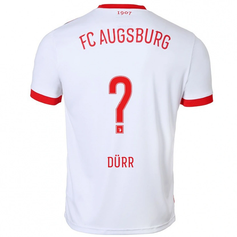 Danxen Enfant Maillot Ismar Dürr #0 Blanc Rouge Tenues Domicile 2025/26 T-Shirt