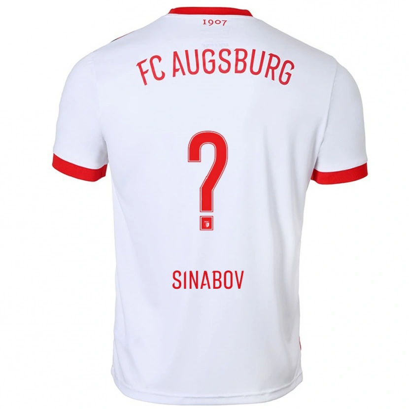 Danxen Enfant Maillot Albert Sinabov #0 Blanc Rouge Tenues Domicile 2025/26 T-Shirt