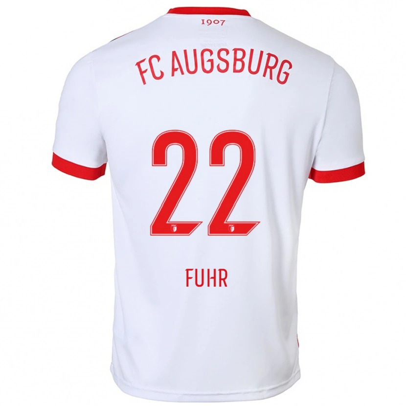 Danxen Enfant Maillot Paula Fuhr #22 Blanc Rouge Tenues Domicile 2025/26 T-Shirt