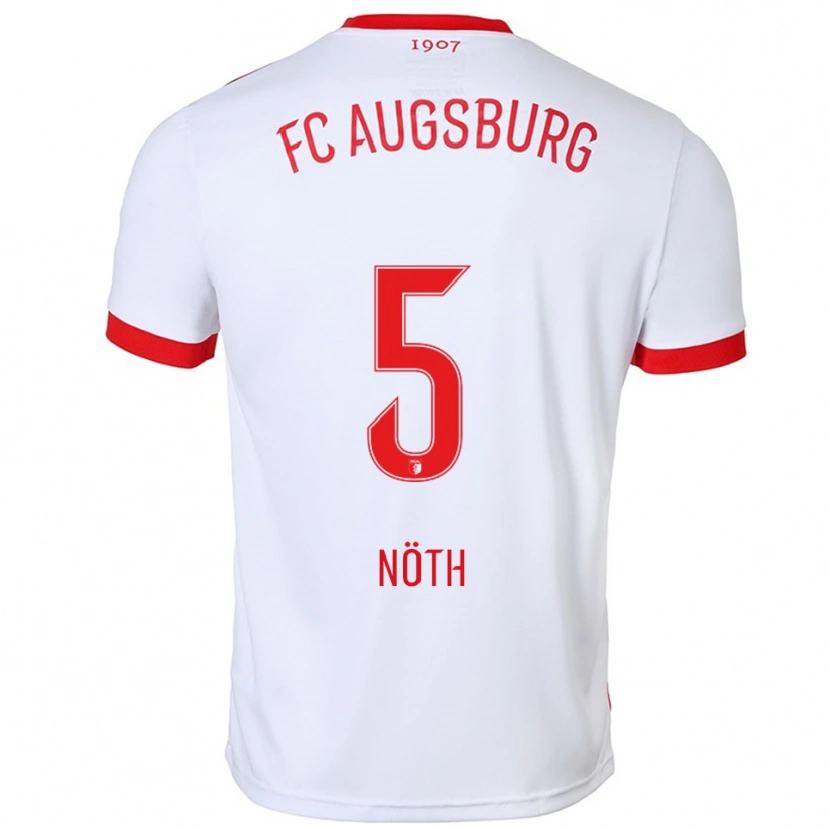 Danxen Enfant Maillot Antonia Nöth #5 Blanc Rouge Tenues Domicile 2025/26 T-Shirt