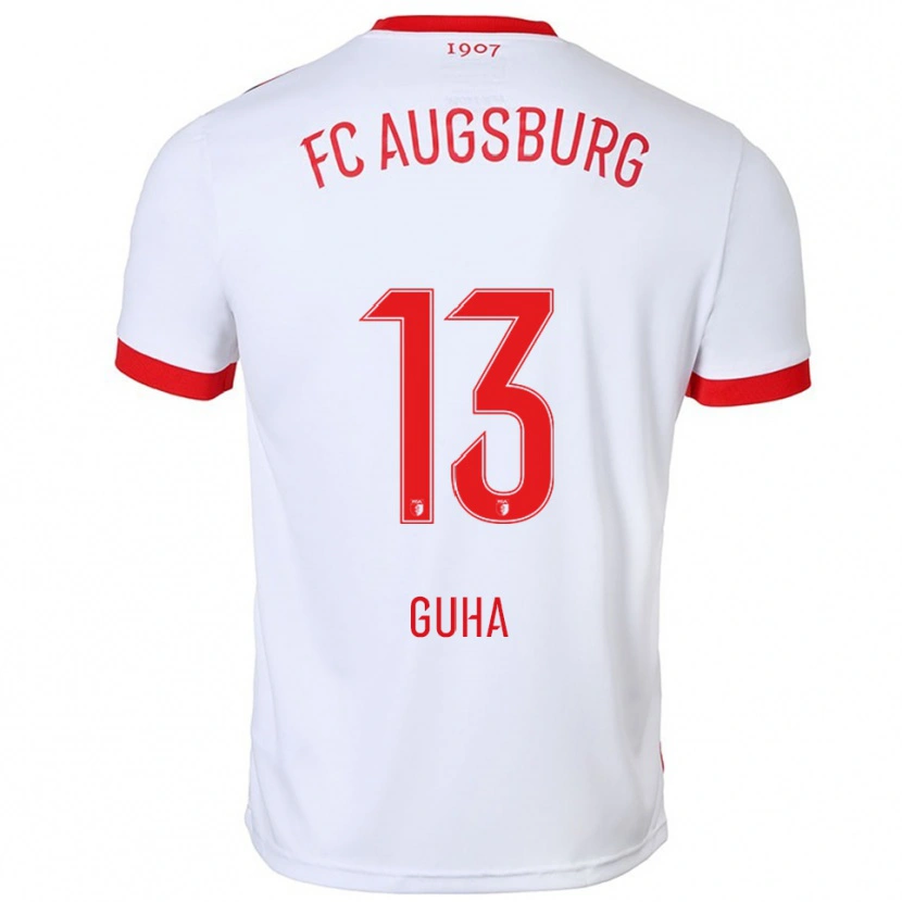 Danxen Enfant Maillot Felix Guha #13 Blanc Rouge Tenues Domicile 2025/26 T-Shirt