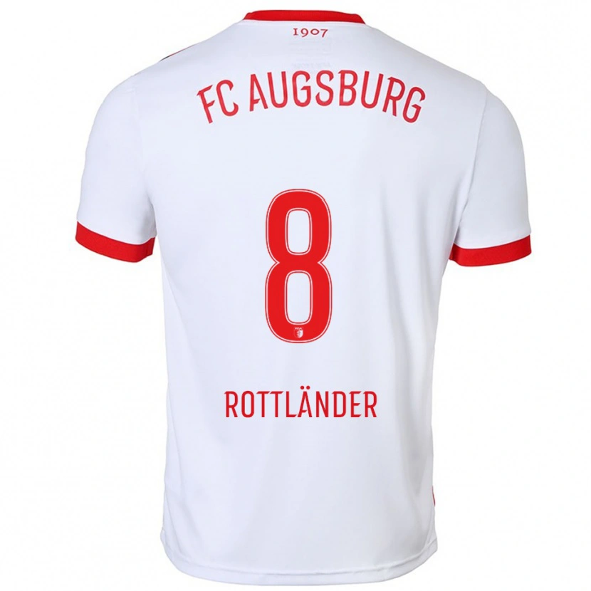 Danxen Enfant Maillot Amelie Rottländer #8 Blanc Rouge Tenues Domicile 2025/26 T-Shirt